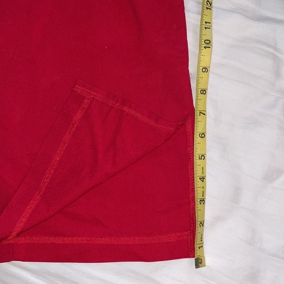 Red sexy slip dress slit Christmas holiday vacation travel party event birthday - Picture 4 of 5